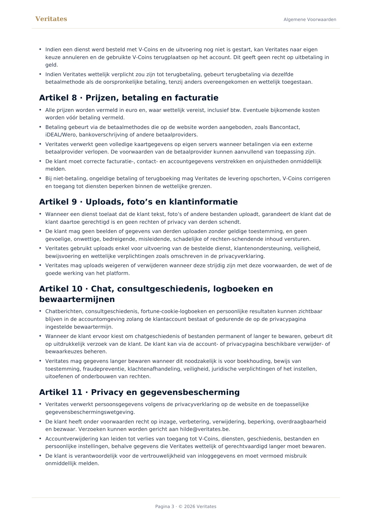 Algemene Voorwaarden – pagina 3