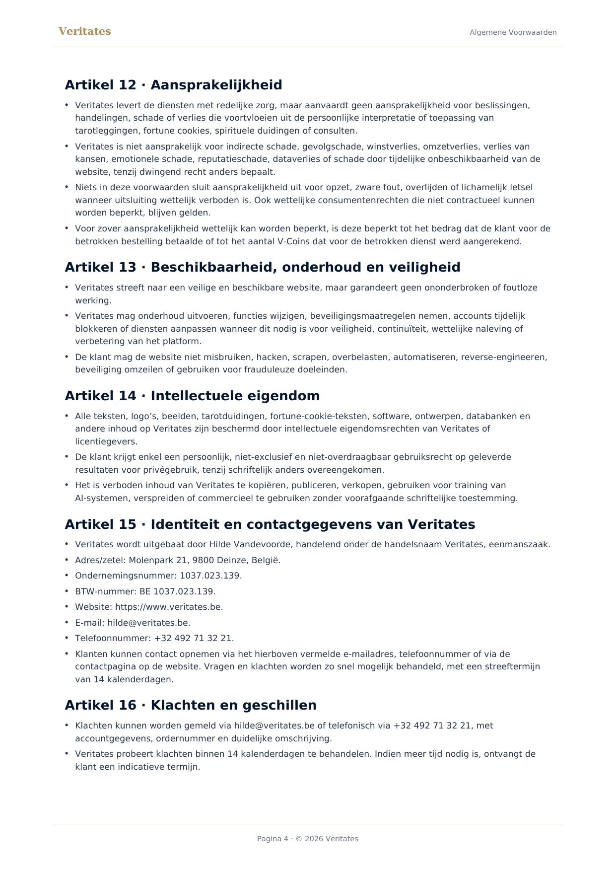 Algemene Voorwaarden – pagina 4