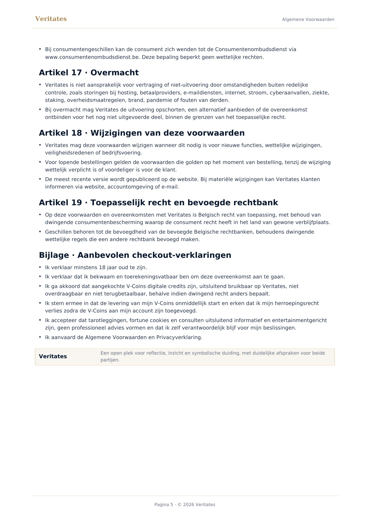 Algemene Voorwaarden – pagina 5